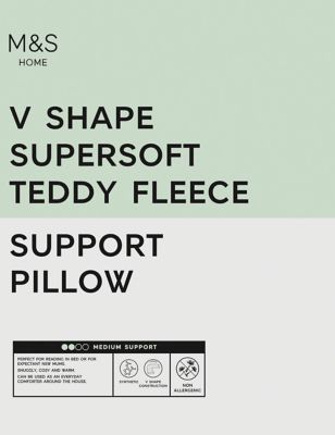 teddy v shaped pillow grey