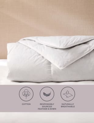 M&S Goose Feather & Down 10.5 Tog Duvet - 5FT - White, White