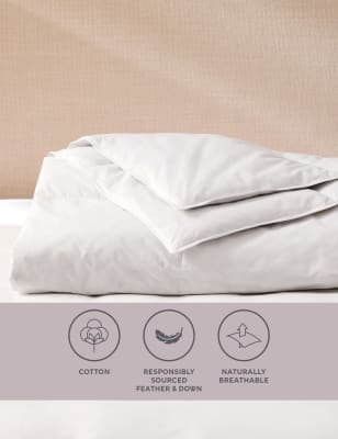 M&S Goose Feather & Down 4.5 Tog Duvet - 5FT - White, White