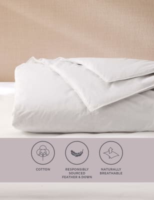 M&S Goose Feather & Down 7.5 Tog Duvet - 6FT - White, White