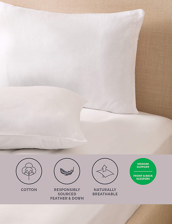 2pk Goose Feather & Down Medium Pillows - CY