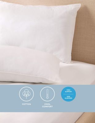M&S 2pk Comfortably Cool Pillows - White, White