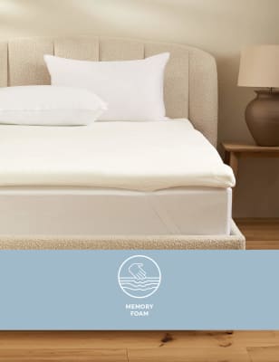 Sleep Solutions Memory Foam Contour 6cm Mattress Topper - DBL - White, White