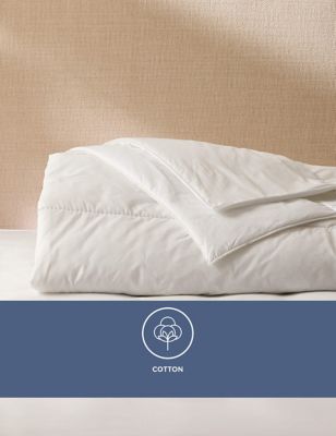 M&S Hotel Soft Cotton 4.5 Tog Duvet - SGL - White, White