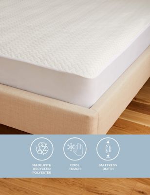 Sleep Solutions Ultra Cool Mattress Protector - 5FT - White, White