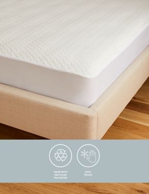 Sleep Solutions Ultra Cool Mattress Protector - DBL - White, White