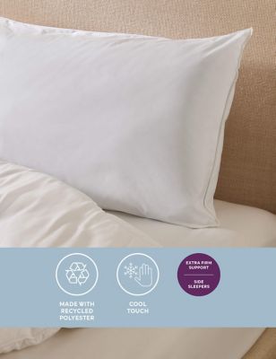 Sleep Solutions Pure Cotton Super Support Pillow - White, White