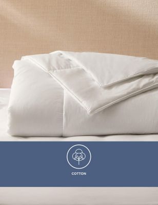 M&S Hotel Soft Cotton 7.5 Tog Duvet - DBL - White, White