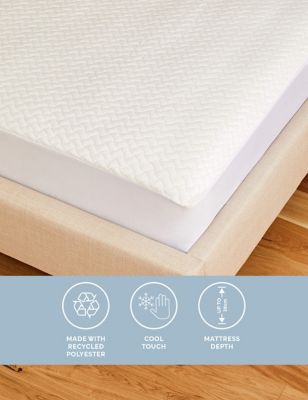 Sleep Solutions Ultra Cool Extra Deep Mattress Protector - 6FT - White, White