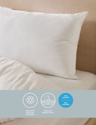 Sleep Solutions Feels Like Memory Foam Pillow - White, White