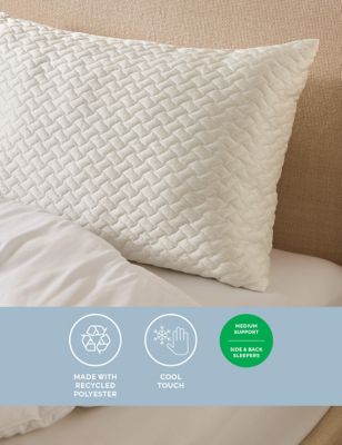 Sleep Solutions Ultra Cool Medium Pillow - White, White