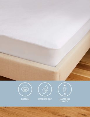 Sleep Solutions Terry Waterproof Mattress Protector - DBL - White, White