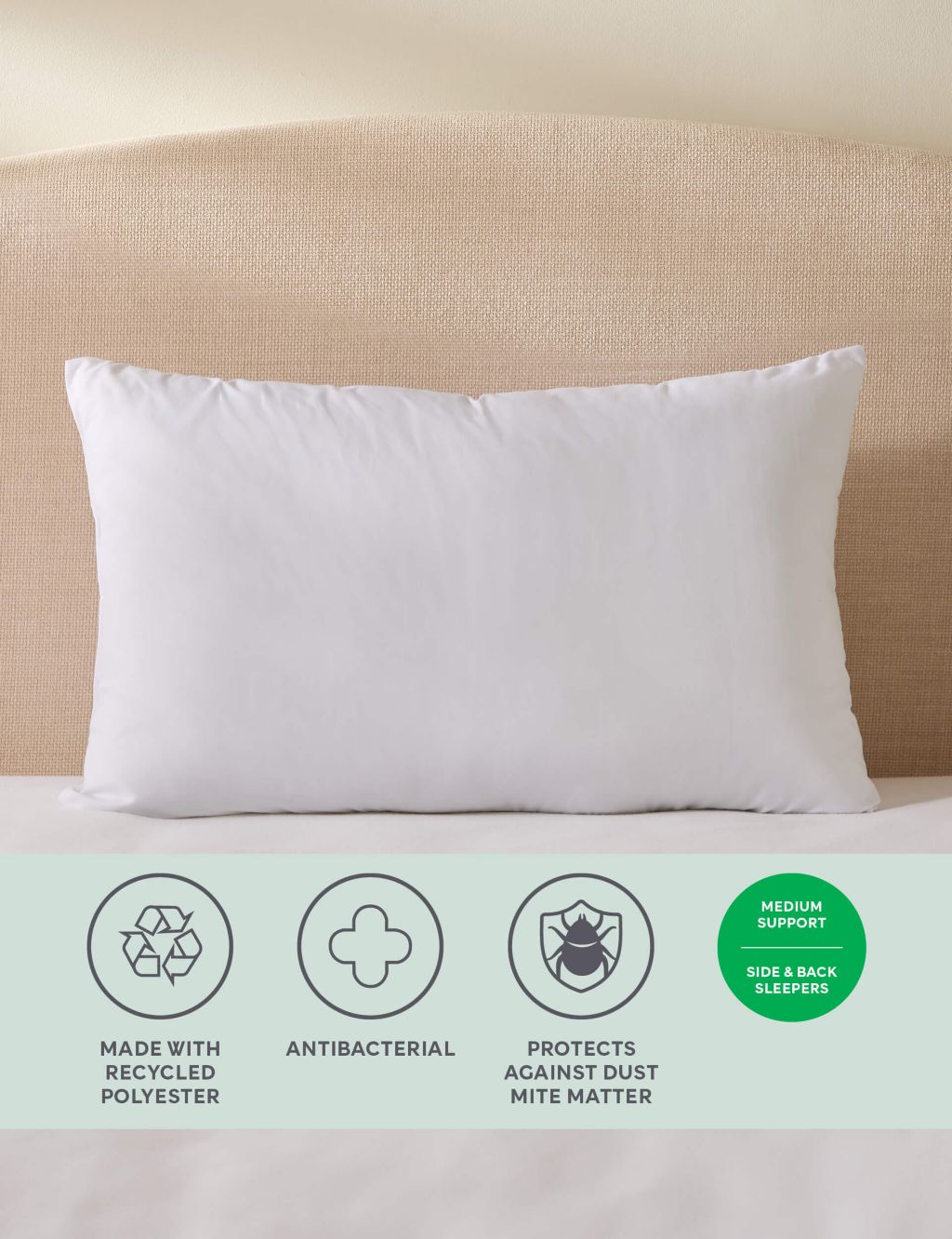 2pk Anti Allergy Plus Medium Pillows