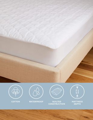 Sleep Solutions Quilted Waterproof Mattress Protector - 5FT - White, White