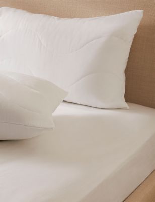 M&S 2pk Anti Allergy Plus Pillow Protectors - White, White