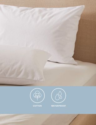 Sleep Solutions 2pk Terry Waterproof Pillow Protectors - White, White