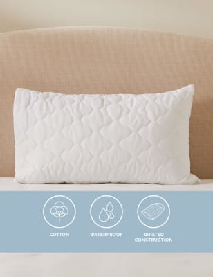 

Sleep Solutions 2er-Pack wasserabweisende, gesteppte Kopfkissen-Schutzbezüge - Weiss, Weiss