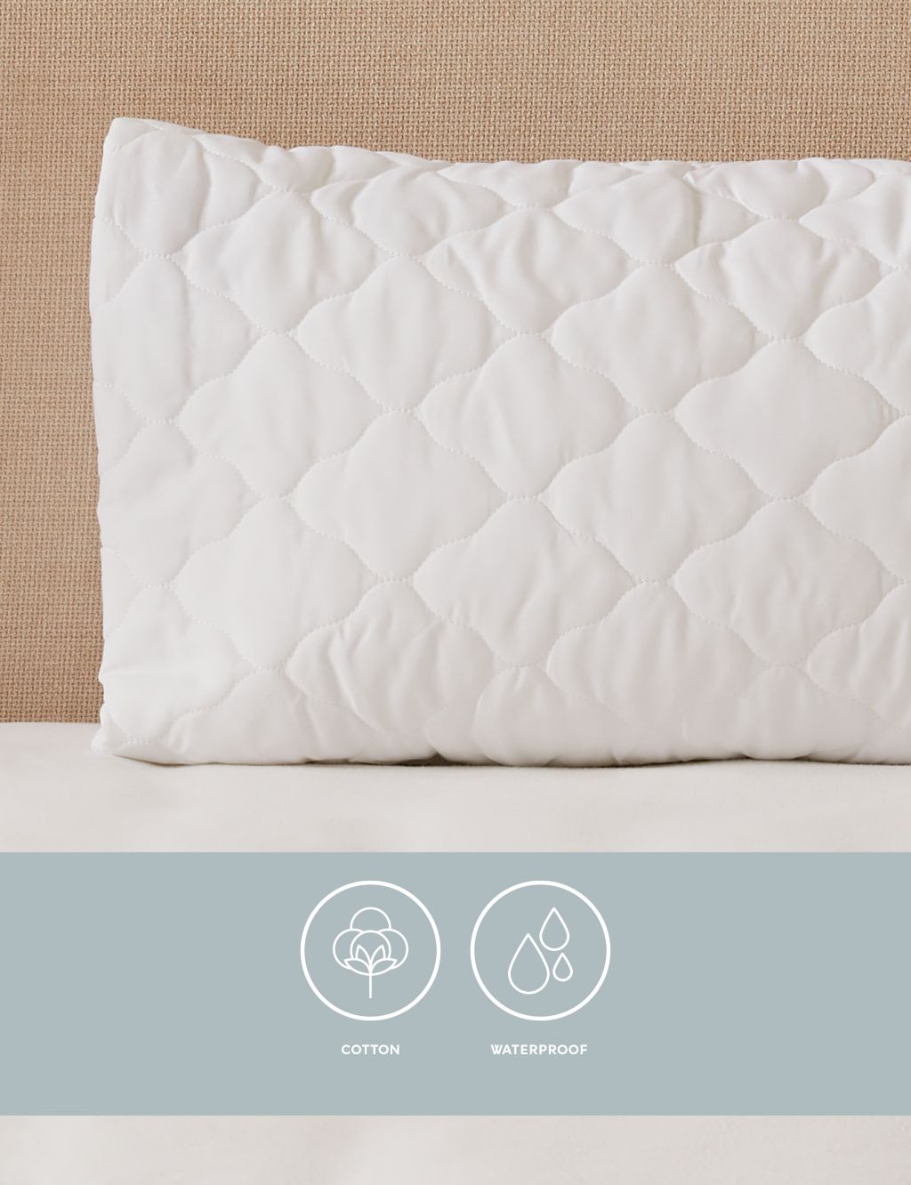 2pk Quilted Waterproof Pillow Protectors