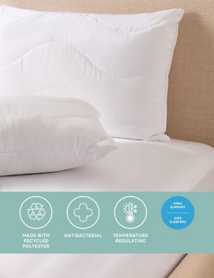 M&S 2pk Fresh & Cool Firm Pillows - White, White