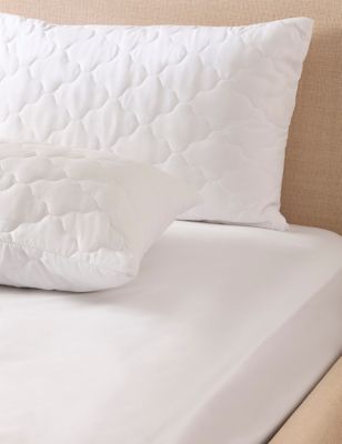 M&S 2pk Touch of Silk Pillow Protectors - White, White
