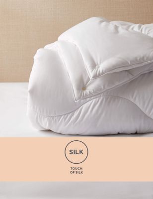 M&S Touch of Silk 10.5 Tog Duvet - 5FT - White, White