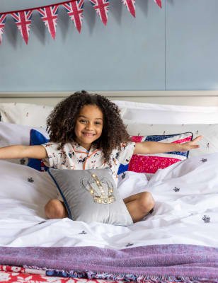 

Pure Cotton Crown Embroidered Bedding Set - Navy Mix, Navy Mix