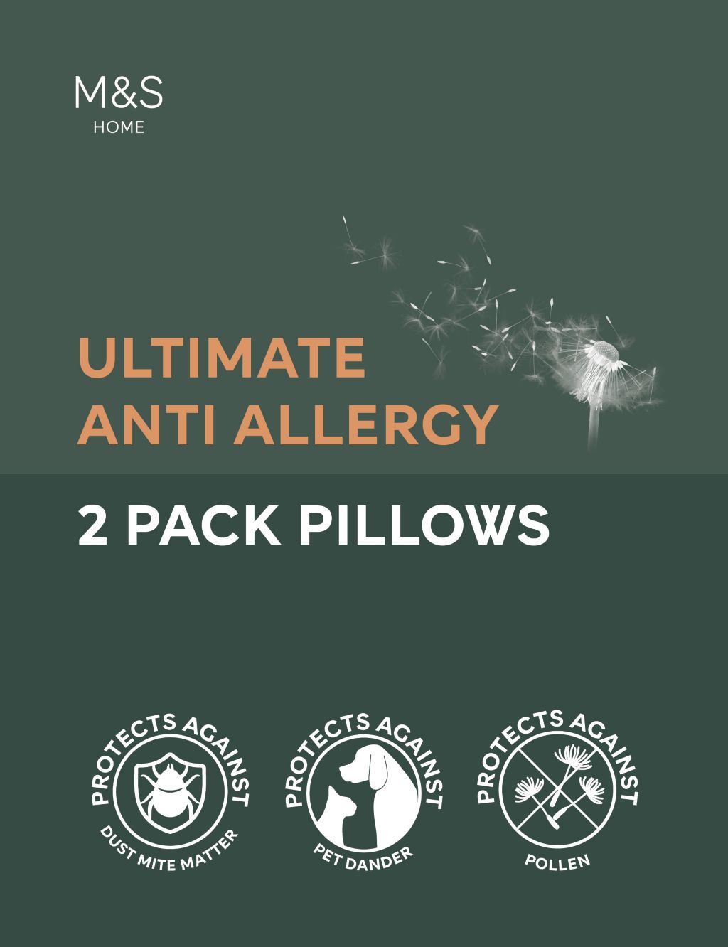 2pk Ultimate Anti Allergy Medium Pillows image 1