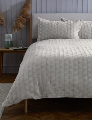 

Fleece-Bettwäscheset mit geometrischem Muster - Grey, Grey