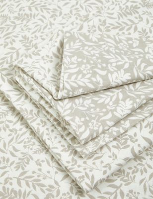 M&S Pure Brushed Cotton Floral Bedding Set