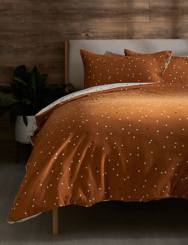 Pure Cotton Spotty Brushed Bedding Set