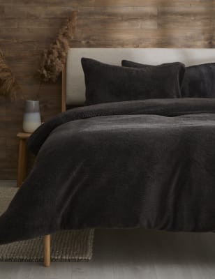 

Bettwäscheset aus Fleece mit Teddymotiv - Charcoal, Charcoal