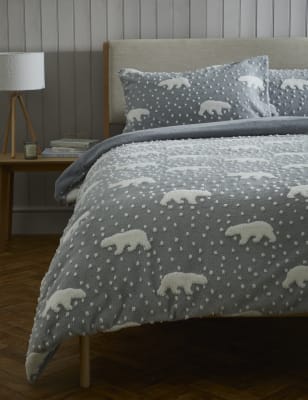 

Fleece-Bettwäscheset mit Eisbärmuster - Grey Mix, Grey Mix