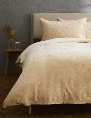 

Fleece Foil Star Bedding Set - Cream, Cream