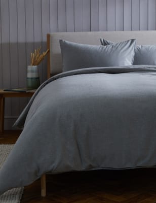 

Pure Brushed Cotton Bedding Set - Grey Marl, Grey Marl