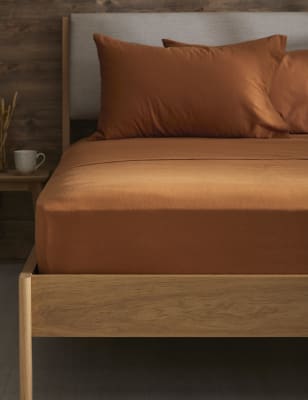 

Pure Cotton Brushed Flat Sheet - Ginger, Ginger