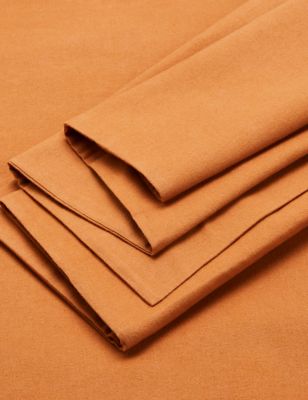 M&S Pure Cotton Brushed Flat Sheet
