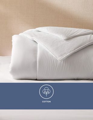 M&S Hotel Soft Cotton 10.5 Tog Duvet - 5FT - White, White