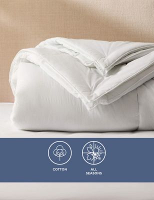 M&S Hotel Soft Cotton 13.5 Tog Duvet - DBL - White, White