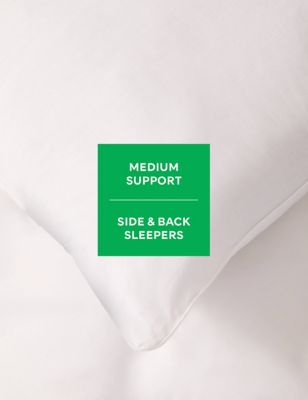 M&S 2pk Hotel Soft Cotton Medium Pillows - White, White