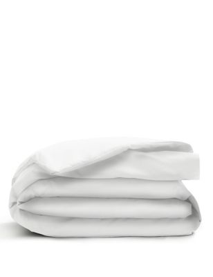 M&S Cotton Blend Non Iron Duvet Cover - DBL - White, White