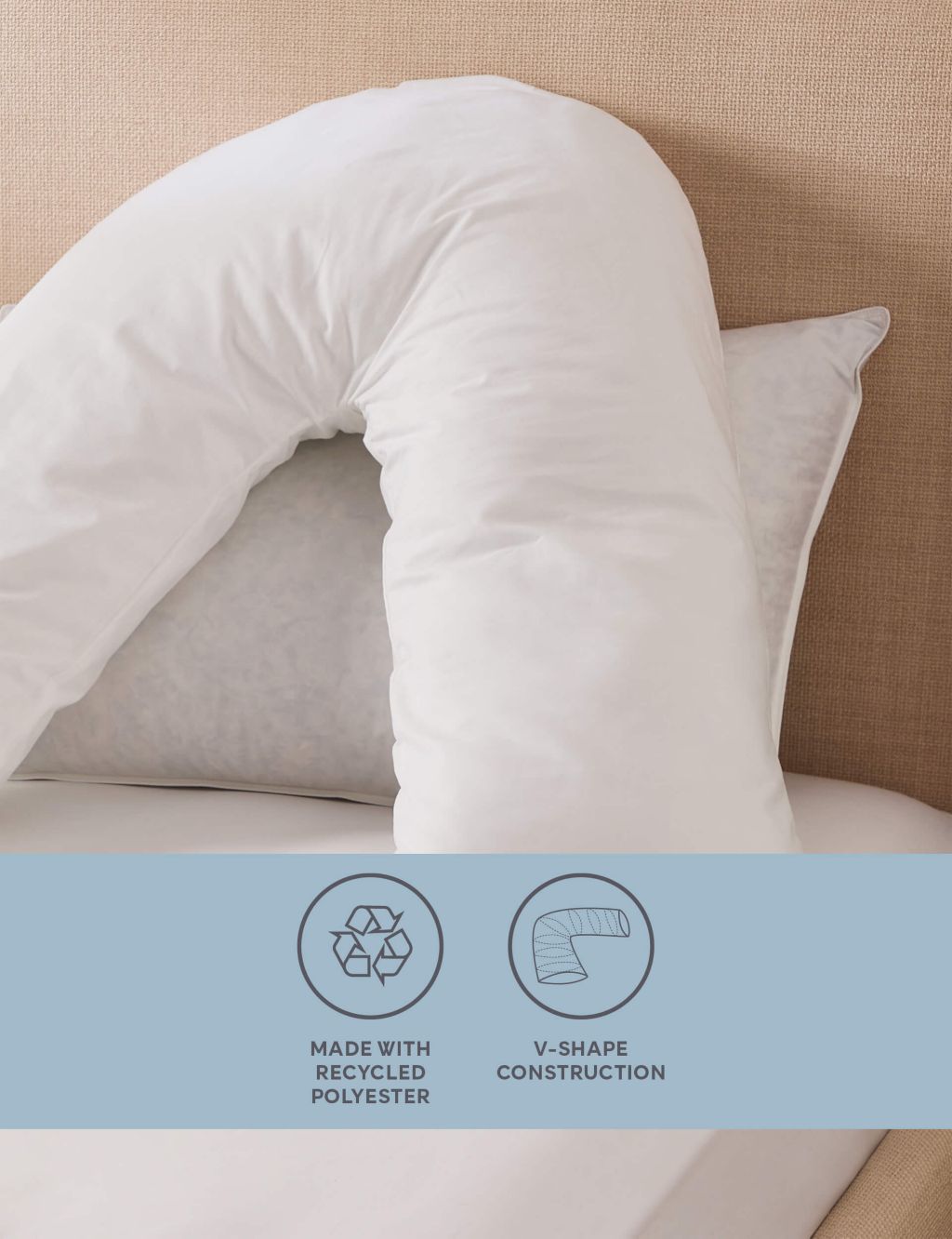 Sleep Solutions Medium V-Shaped Pillow with Pillowcase image 1