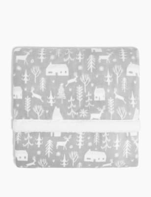 Festive Print Fleece Throw