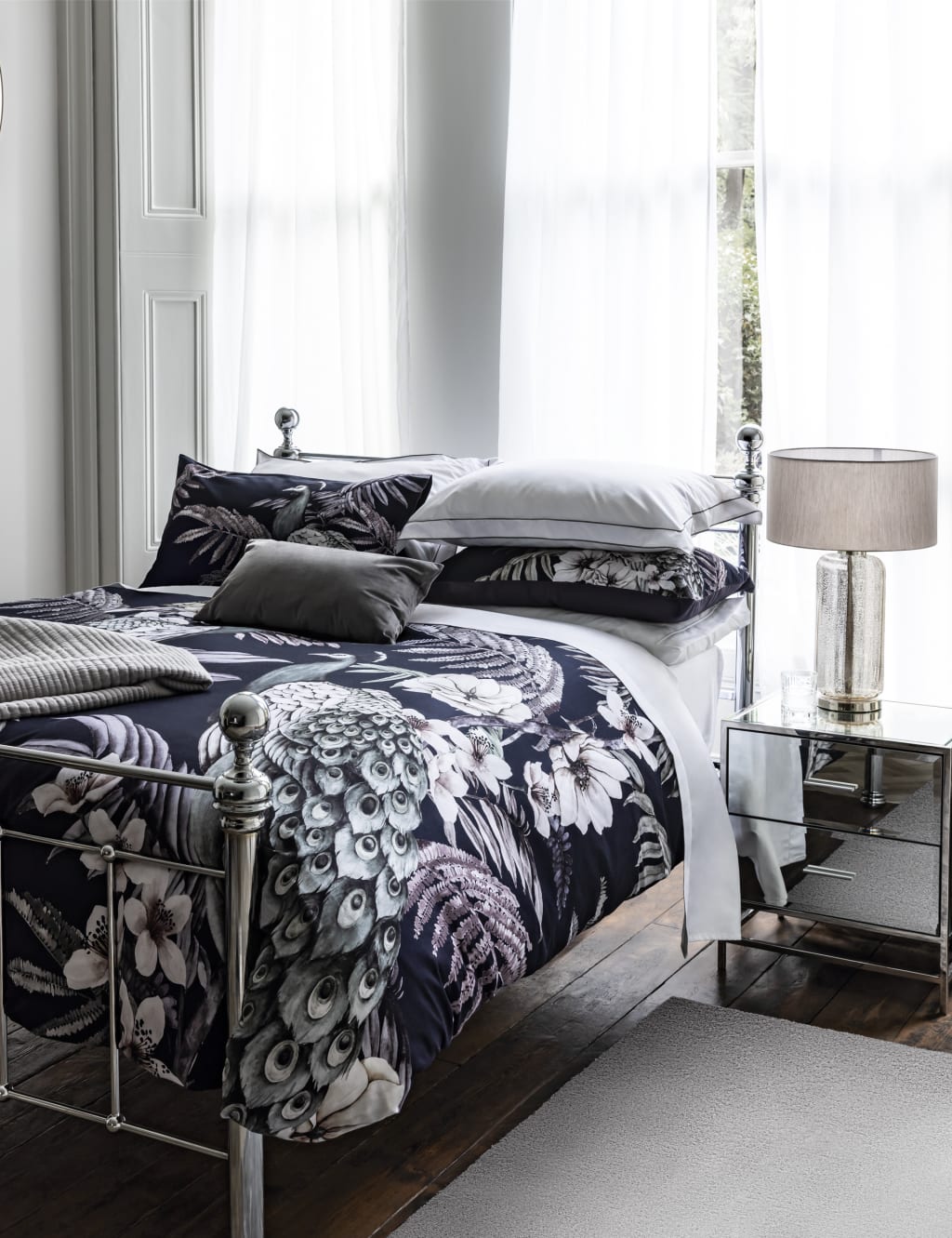 Pure Cotton Sateen Peacock Bedding Set image 1