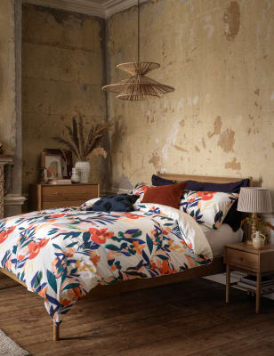 

M&S Collection Ropa de cama 100% algodón de pintura floral - Teal Mix, Teal Mix