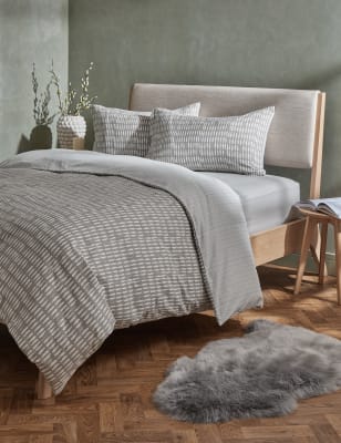 

Bettwäscheset aus gebürsteter Baumwolle mit geometrischem Muster - Grey Mix, Grey Mix