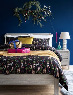 Pure Brushed Cotton Christmas Animal Bedding Set - LV