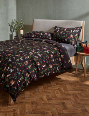 

Pure Brushed Cotton Christmas Animal Bedding Set - Charcoal, Charcoal