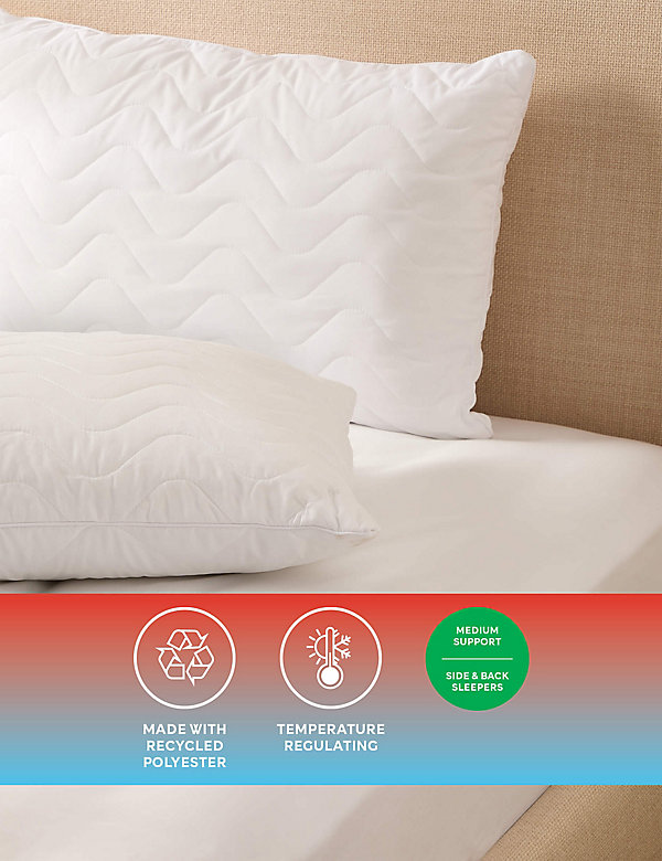 2pk Body Temperature Control Medium Pillows - GR