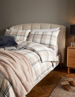 Pure Brushed Cotton Winter Checked Bedding Set
