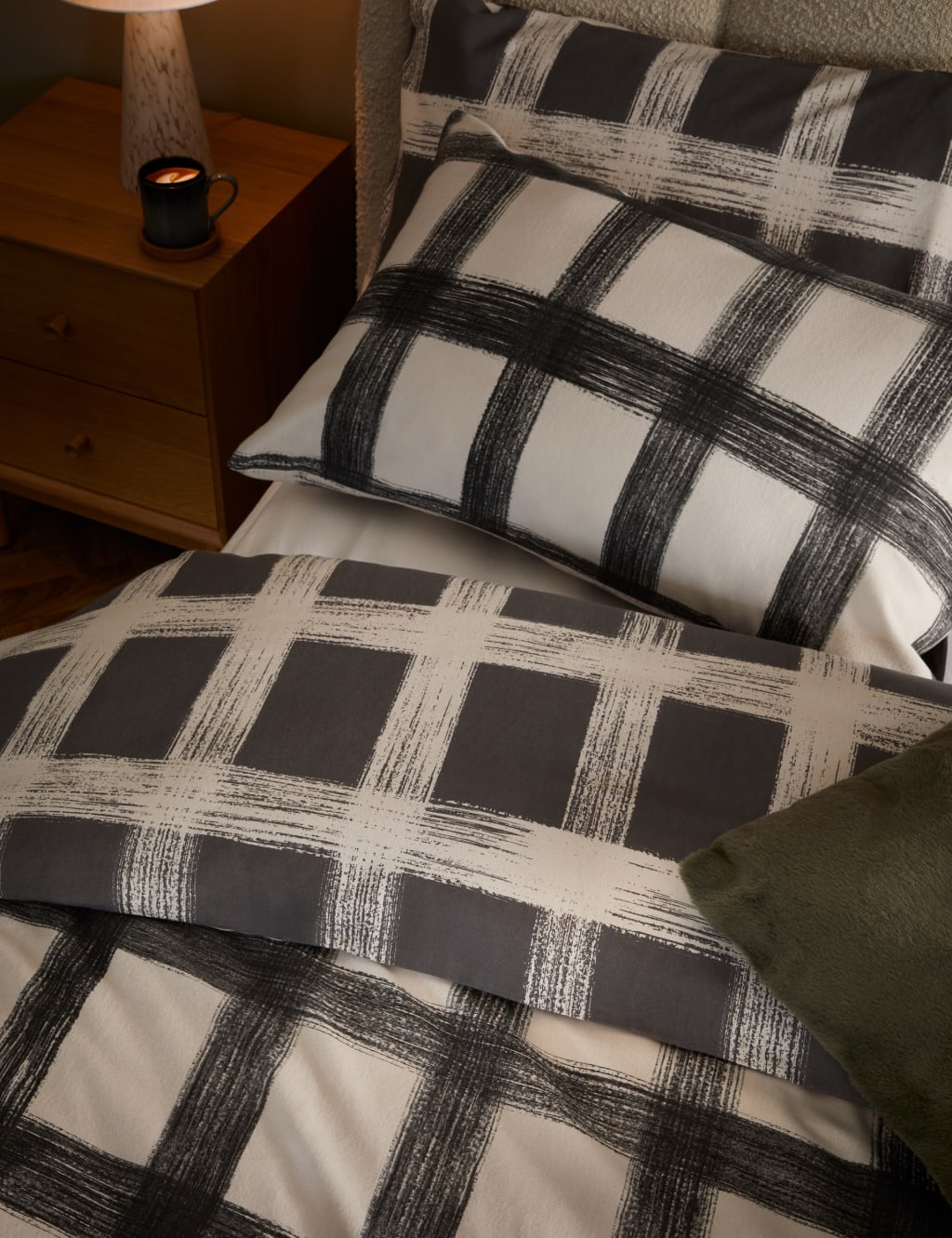 Pure Brushed Cotton Check Bedding Set image 4